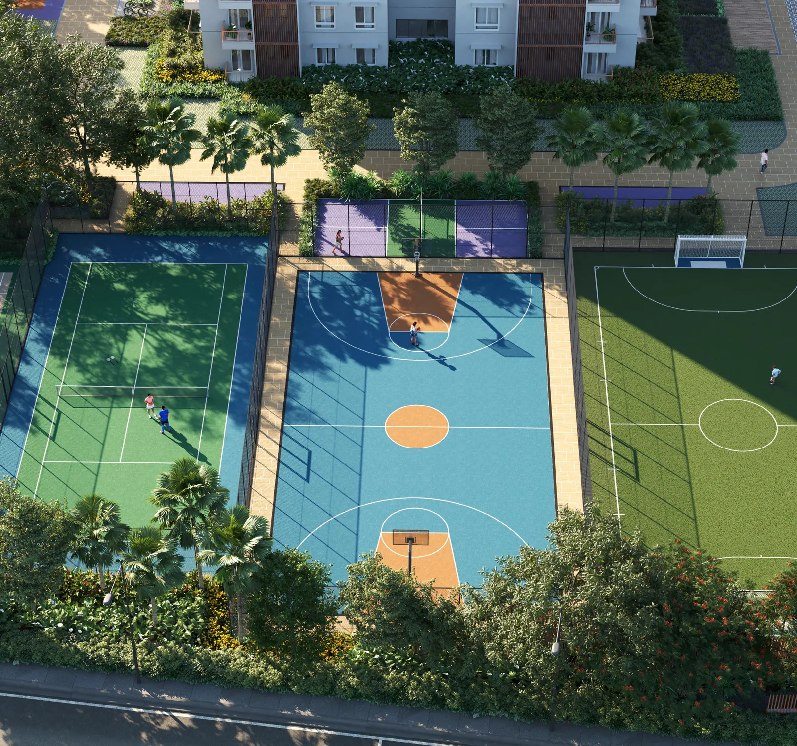 Artist's impression of the sports courts